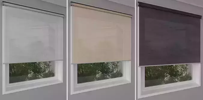 Roller blinds and window - SKOGSKLOVER 3D model