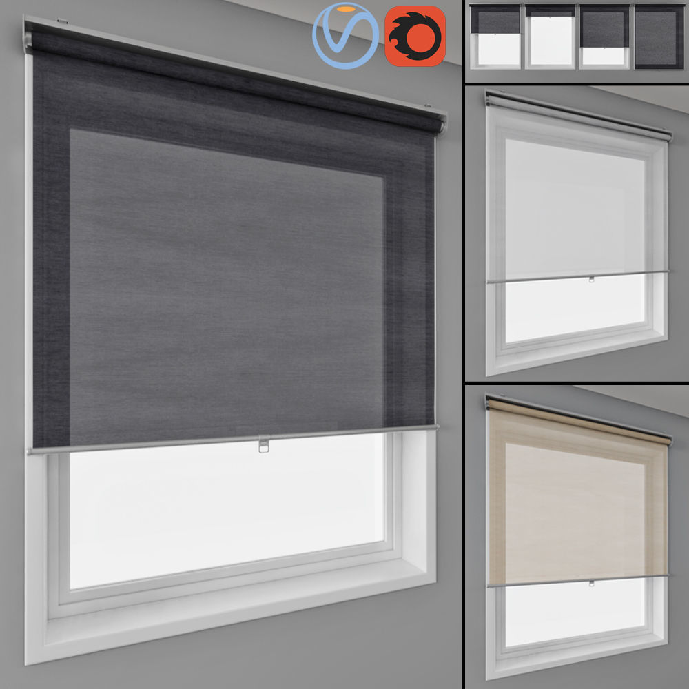 Roller blinds and window - SKOGSKLOVER 3D model_1