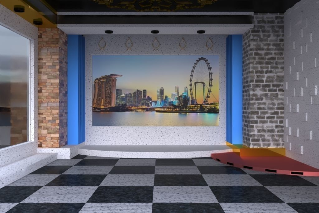 Virtual TV Set 3D 3D model_1