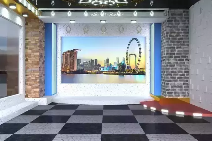 Virtual TV Set 3D 3D model