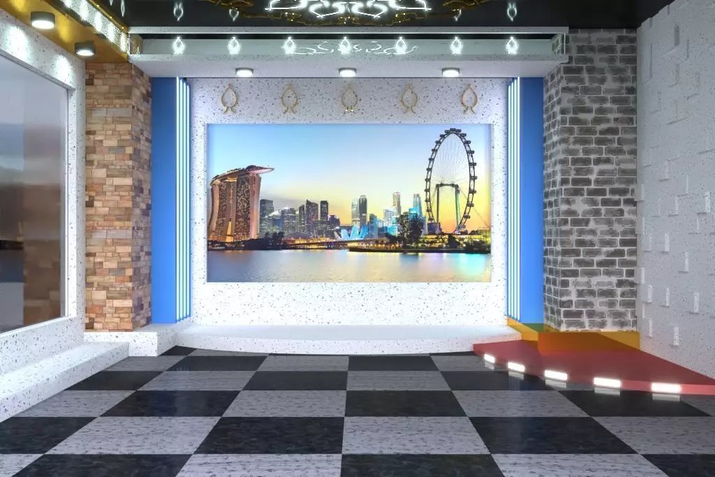 Virtual TV Set 3D 3D model_0