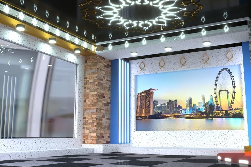 Virtual TV Set 3D 3D model_2