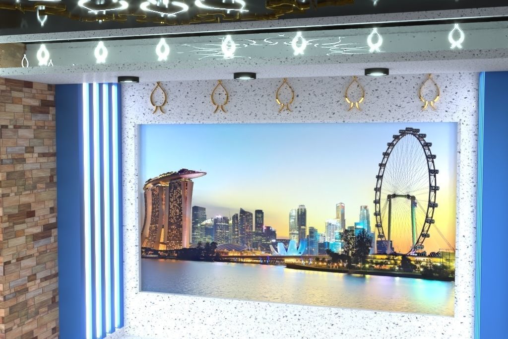 Virtual TV Set 3D 3D model_6