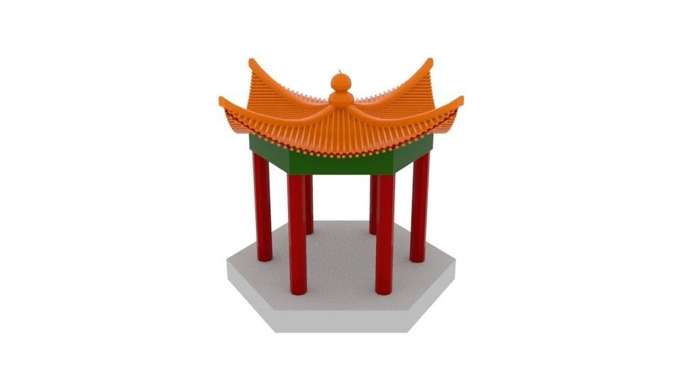 Chinese Culture Gazebo 3D model_1