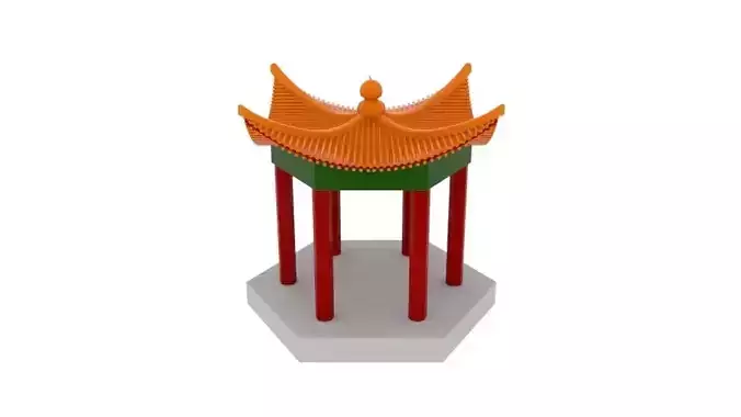 Chinese Culture Gazebo 3D model