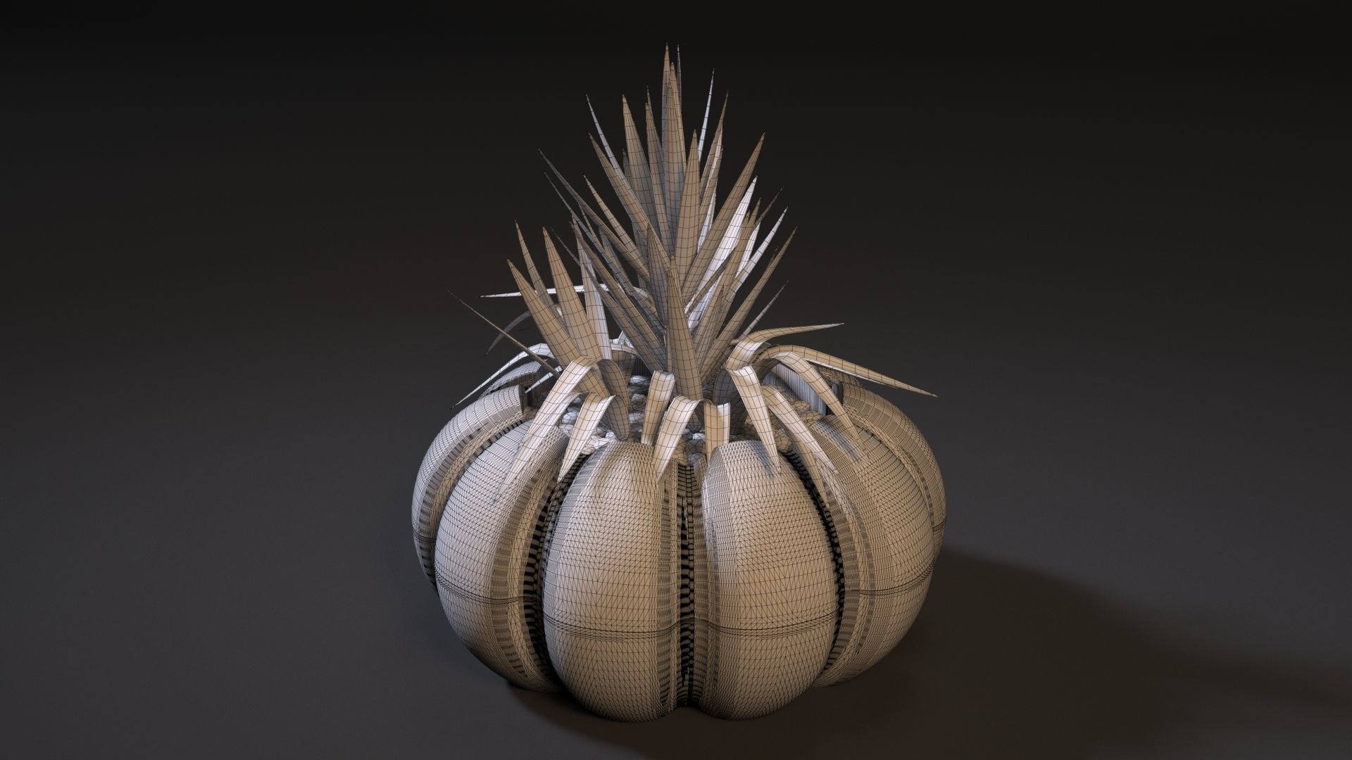 planter pumpkin 3D print model_5