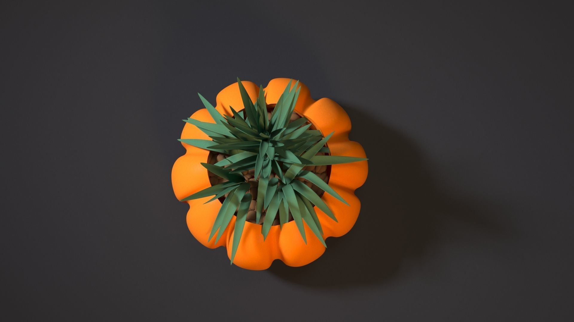 planter pumpkin 3D print model_4
