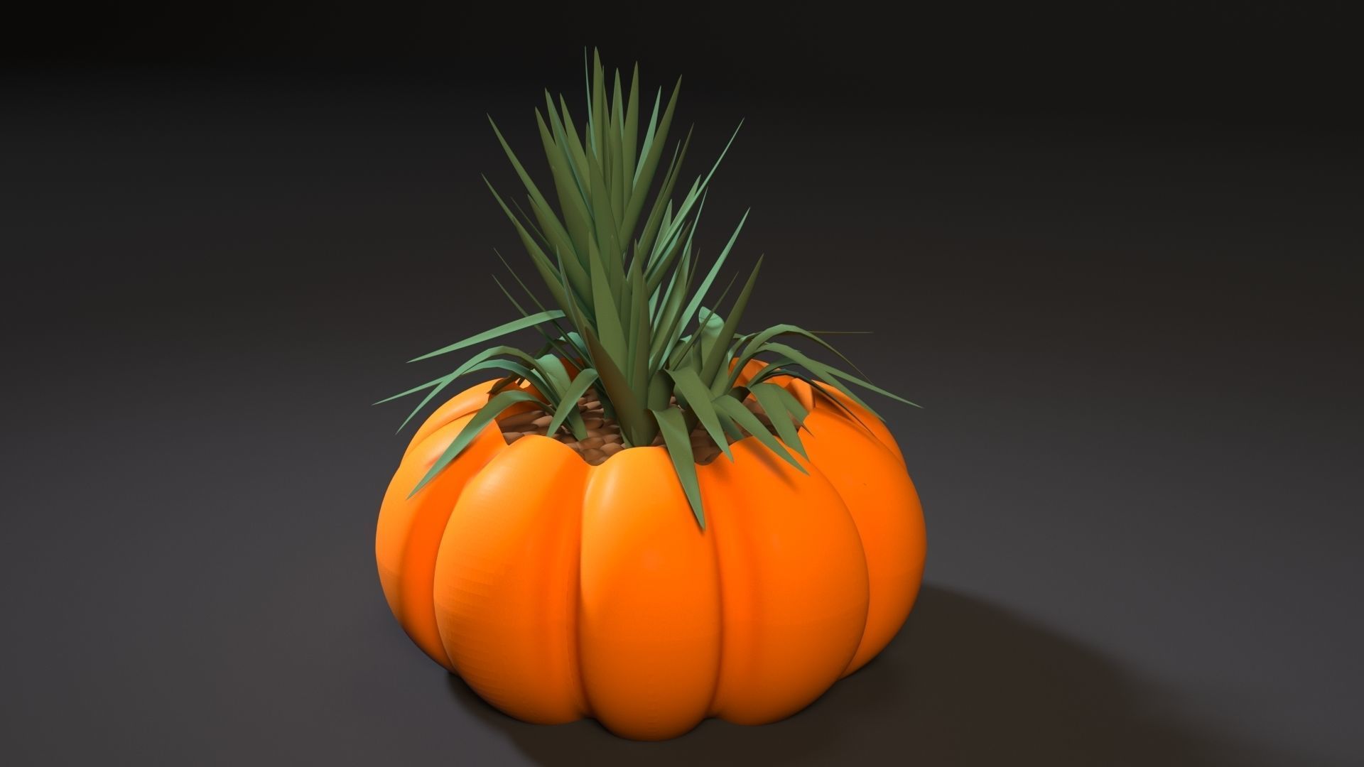planter pumpkin 3D print model_1