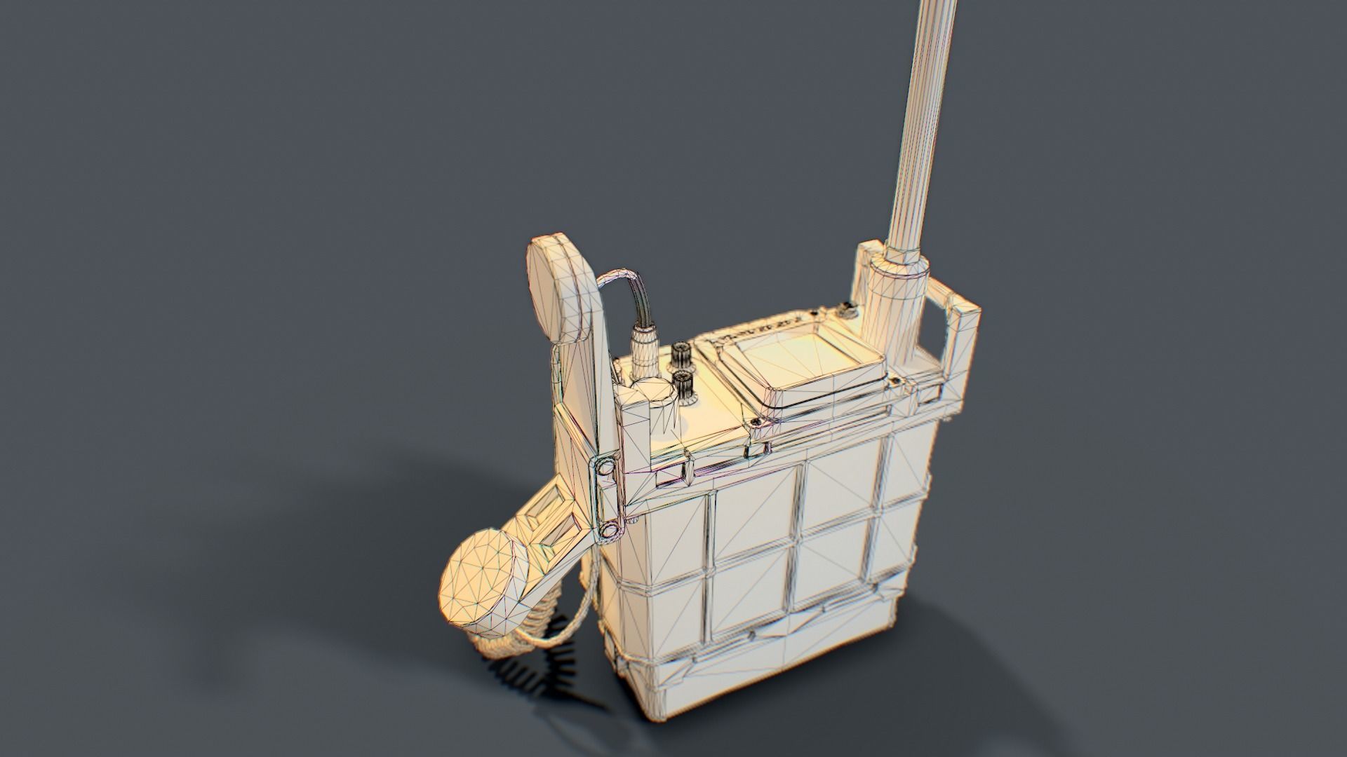 Military Combat-net Radio - LV 241 Low-poly 3D model_13