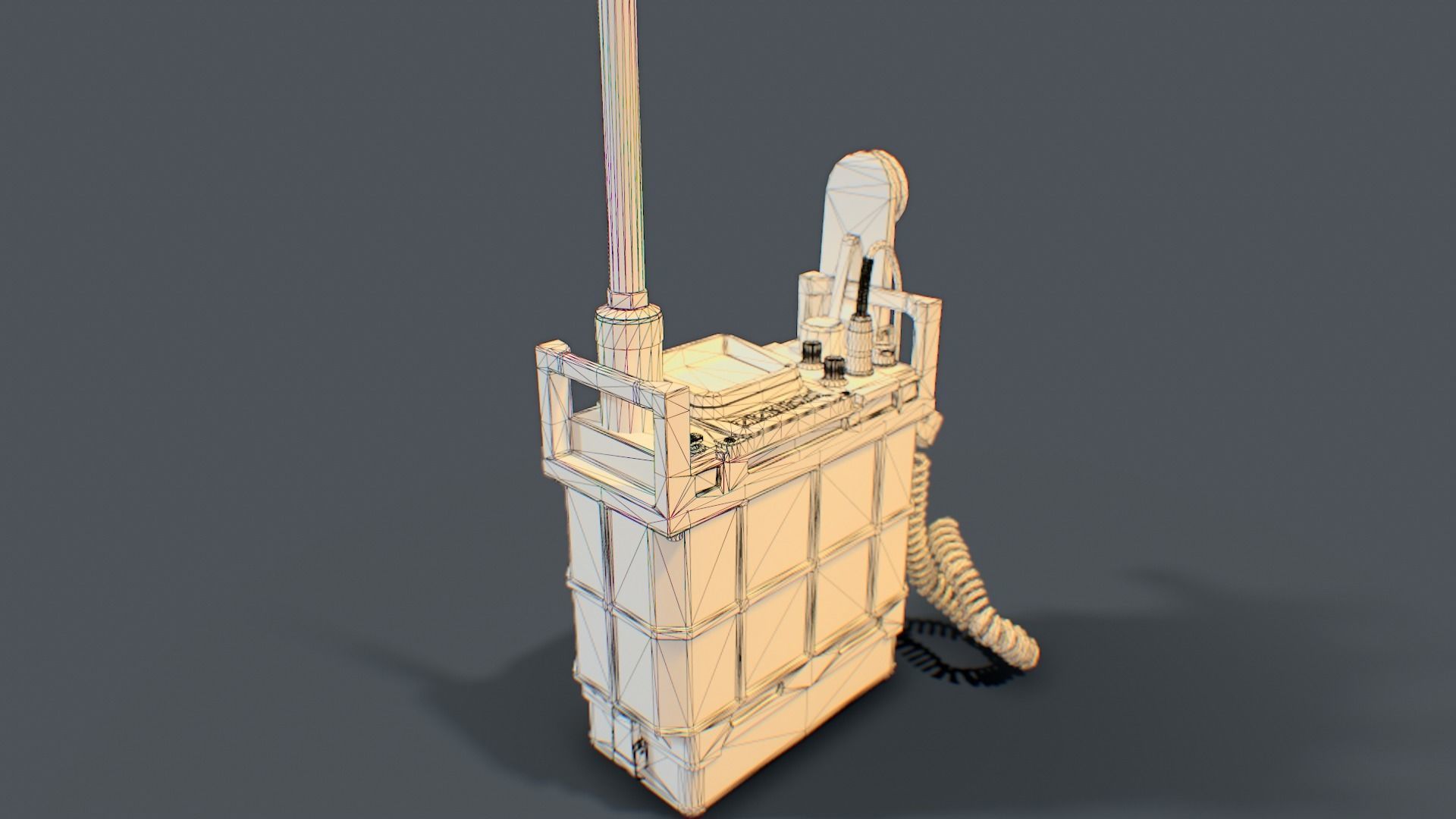Military Combat-net Radio - LV 241 Low-poly 3D model_14
