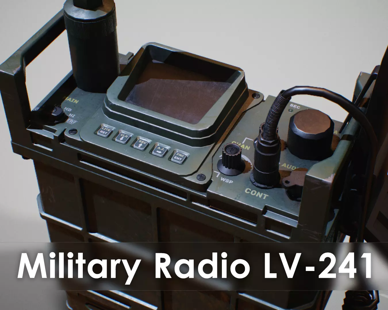 Military Combat-net Radio - LV 241 Low-poly 3D model_0