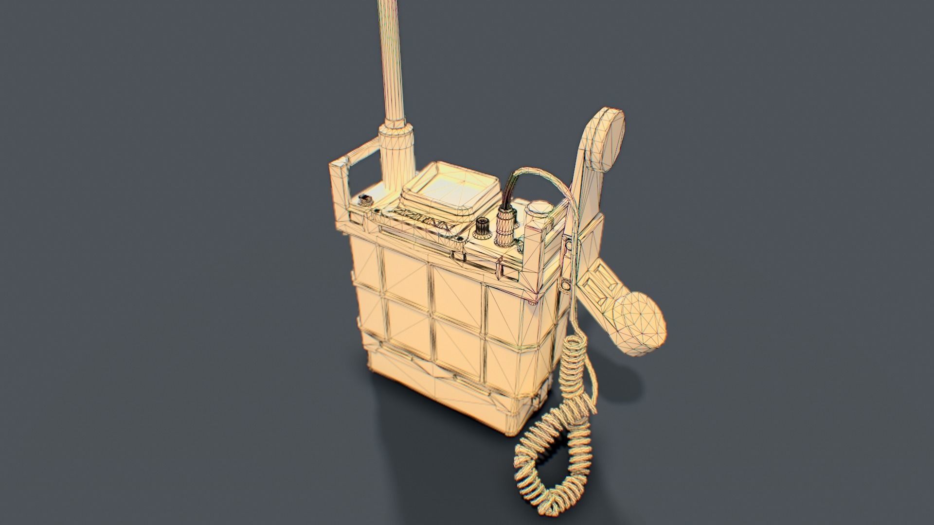 Military Combat-net Radio - LV 241 Low-poly 3D model_12