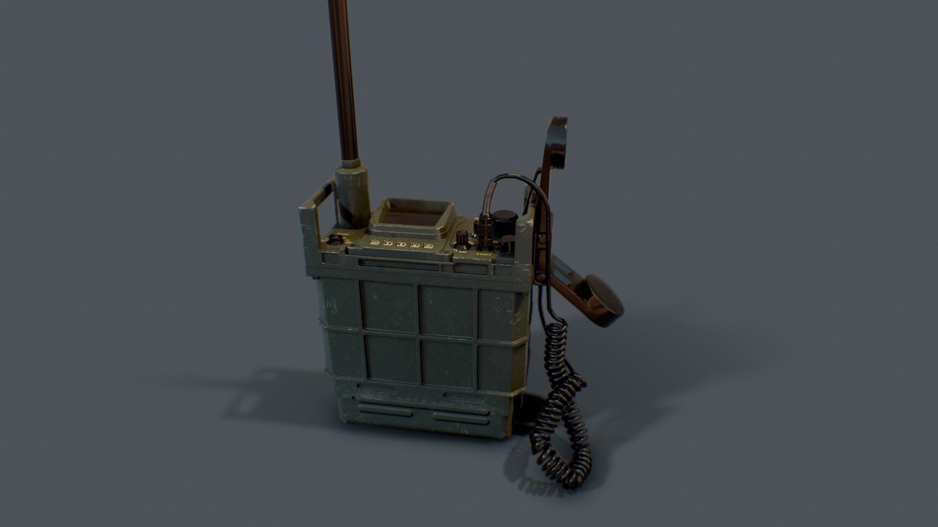 Military Combat-net Radio - LV 241 Low-poly 3D model_5