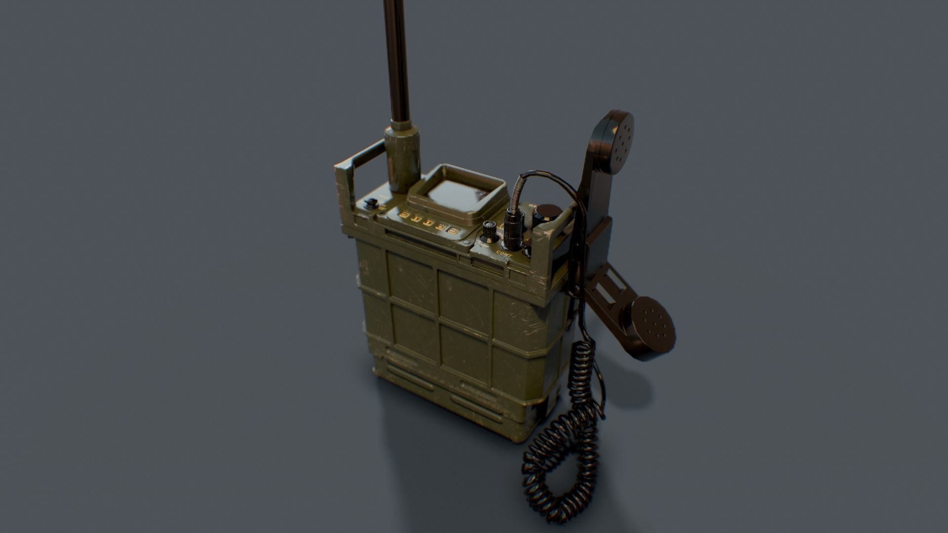 Military Combat-net Radio - LV 241 Low-poly 3D model_2