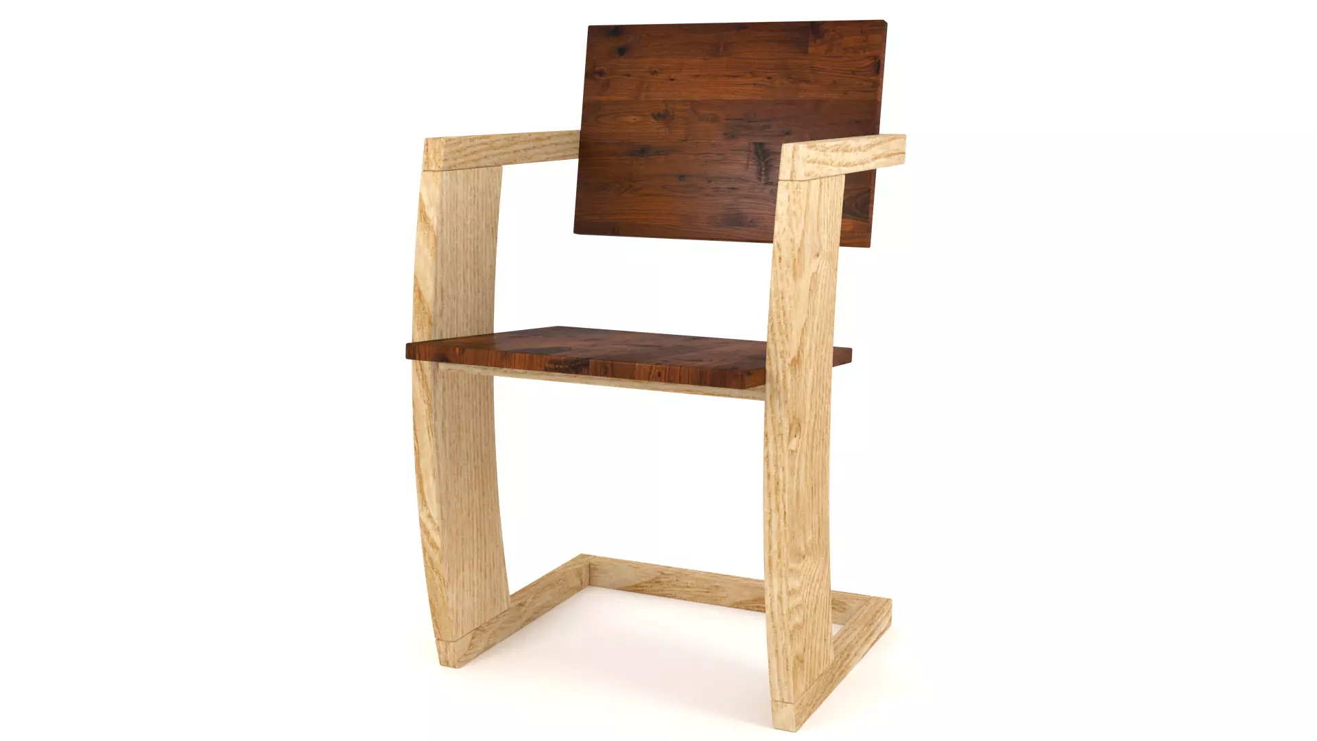 Two-Wood Armchair - 3ds Max Free 3D model