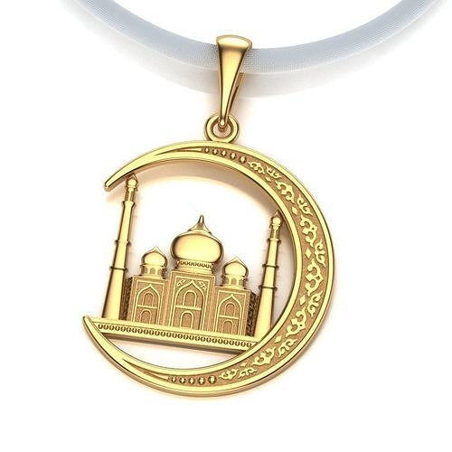 Pendant Mosque and Crescent 2 3D print model