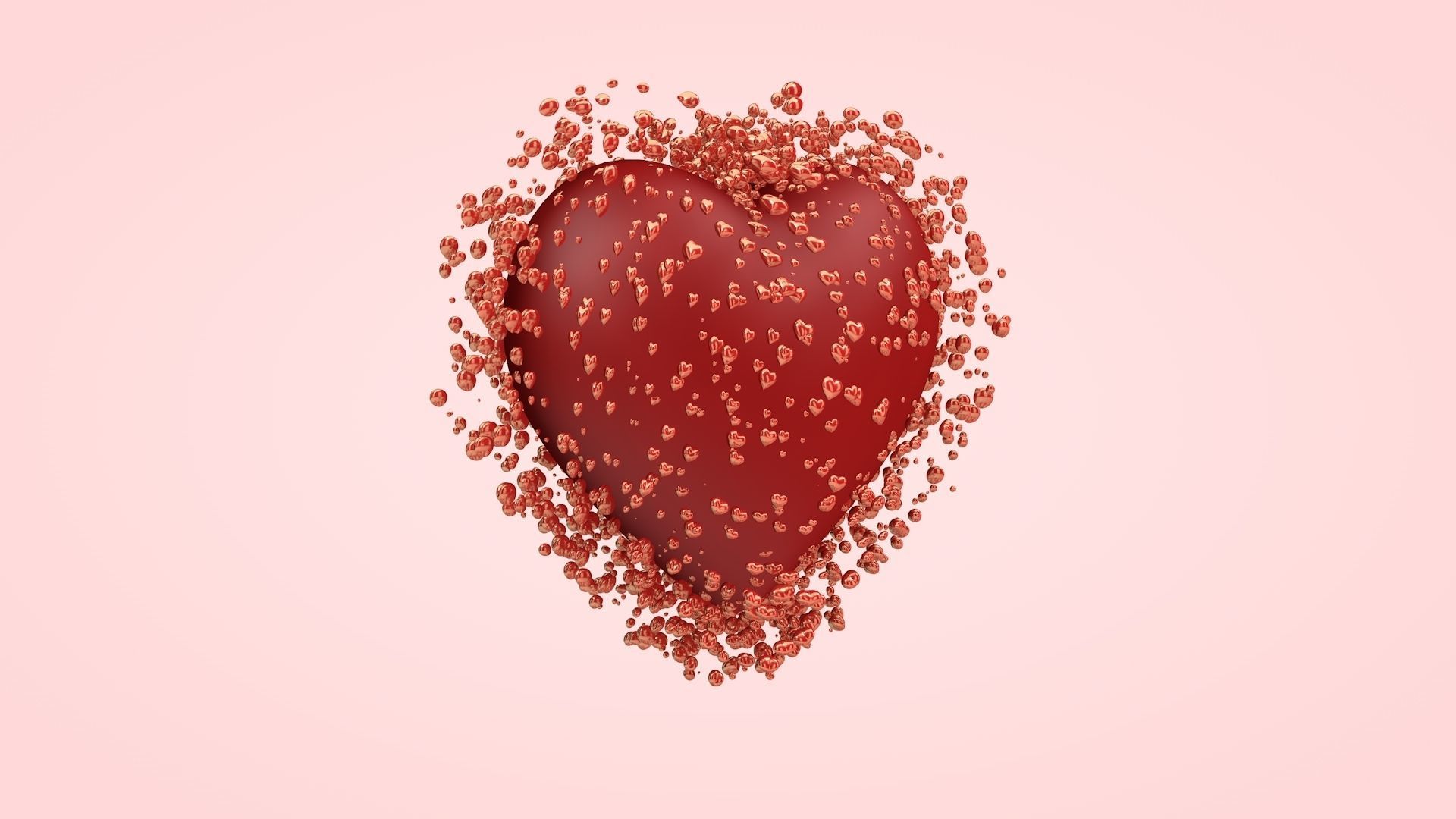 Lovely Hearts 3D model_3