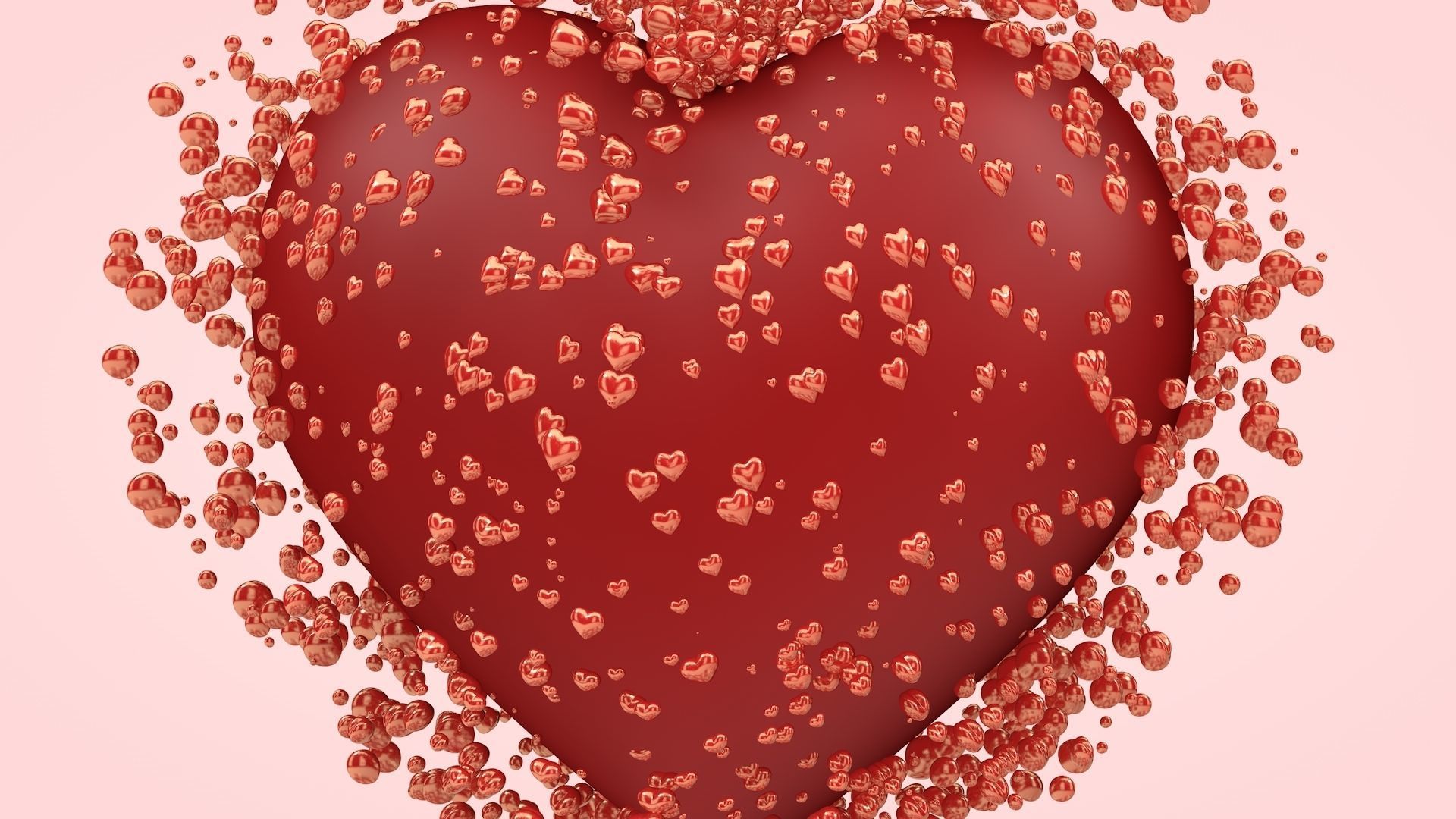 Lovely Hearts 3D model_1