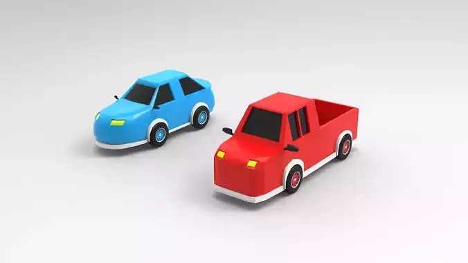 Cars-pickup truck and race car