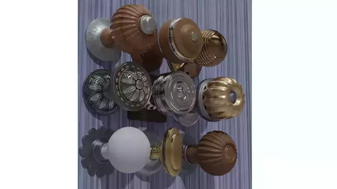 9 Door Knobs 3D model