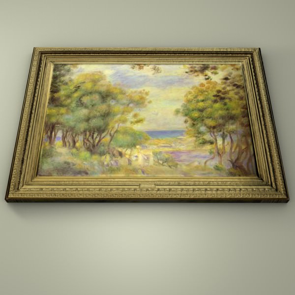 Painting claude monet landscape 3D model_3