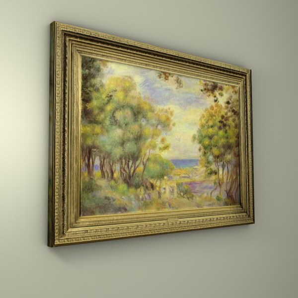 Painting claude monet landscape 3D model_2