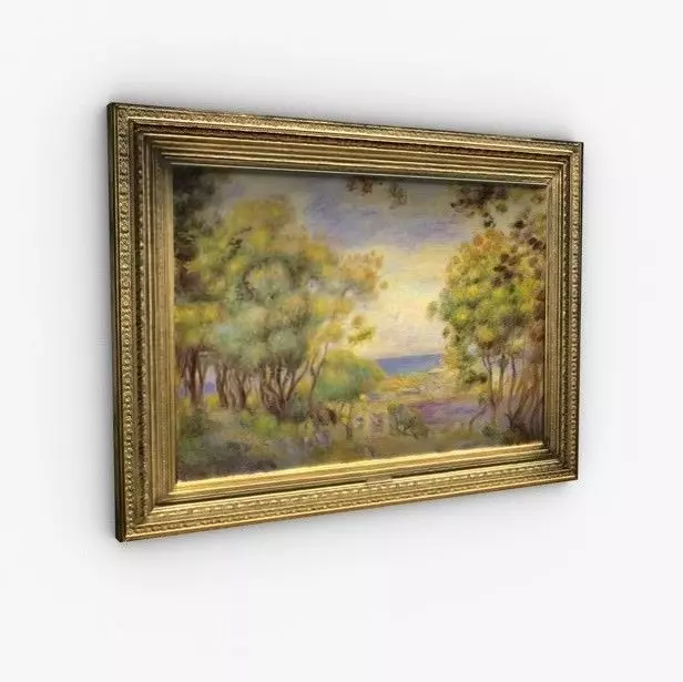 Painting claude monet landscape 3D model_0