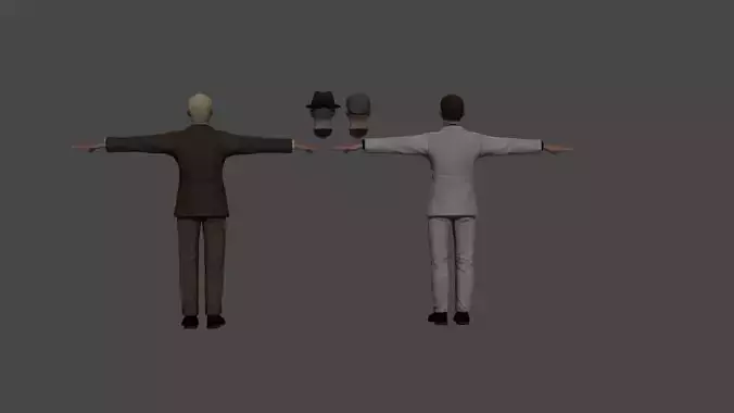 Detective Character Noir 3d model Low-poly 3D model