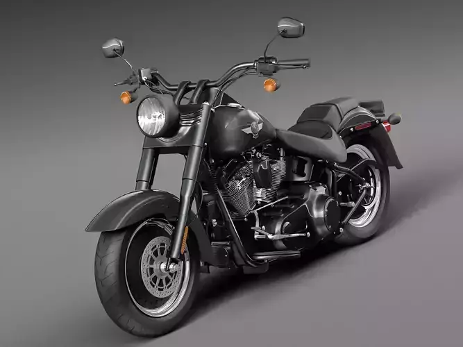 Harley Davidson Fatboy S Black Matt 2016 3D model