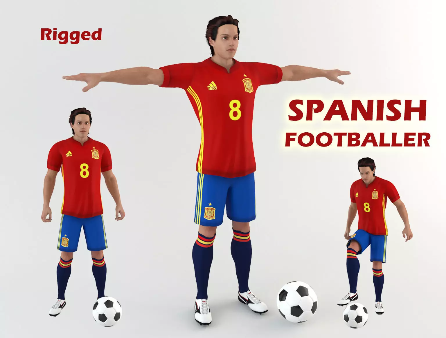 Spanish footballer 3D model_0