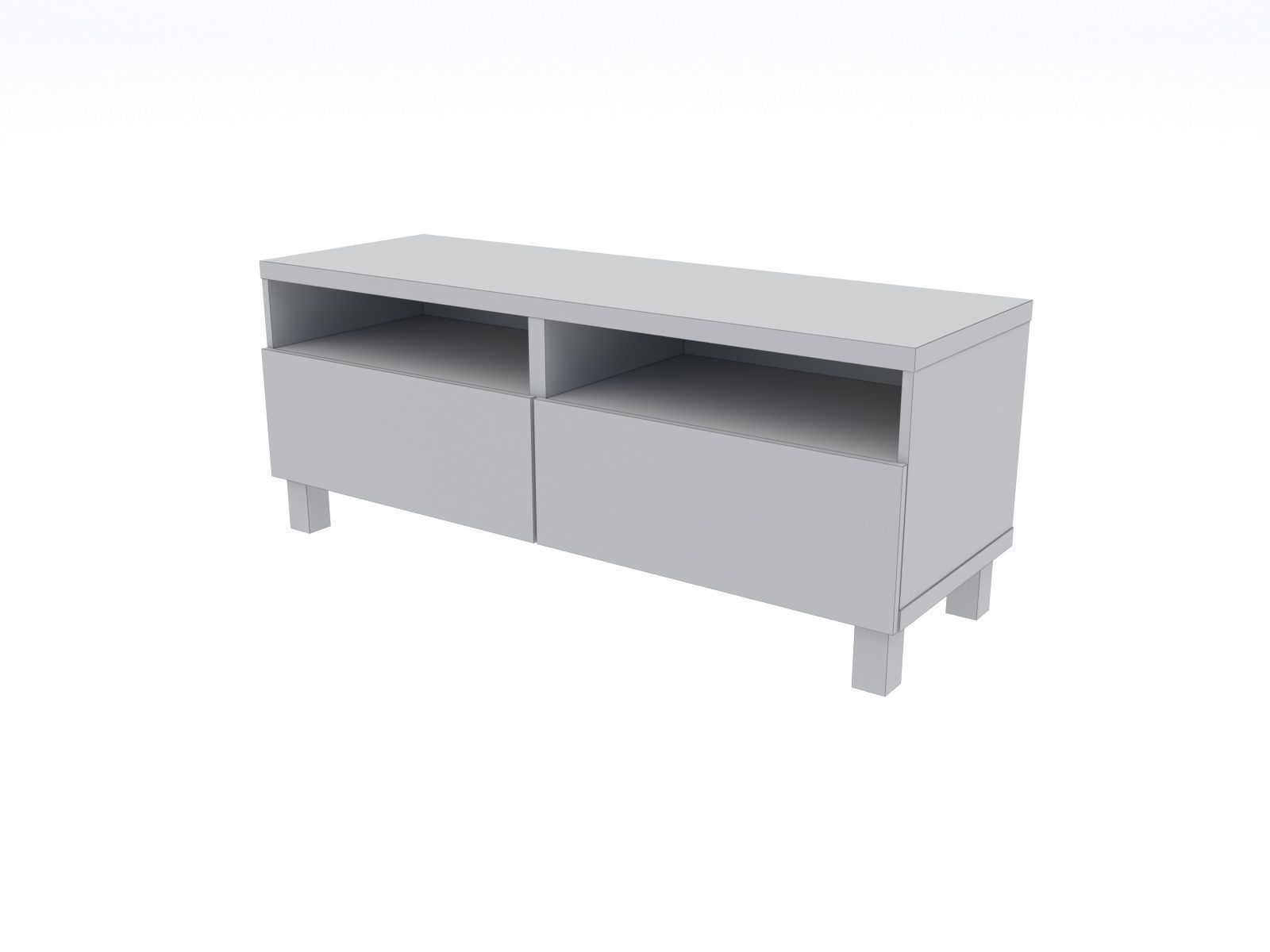 BESTA TV shelf Low-poly 3D model_4