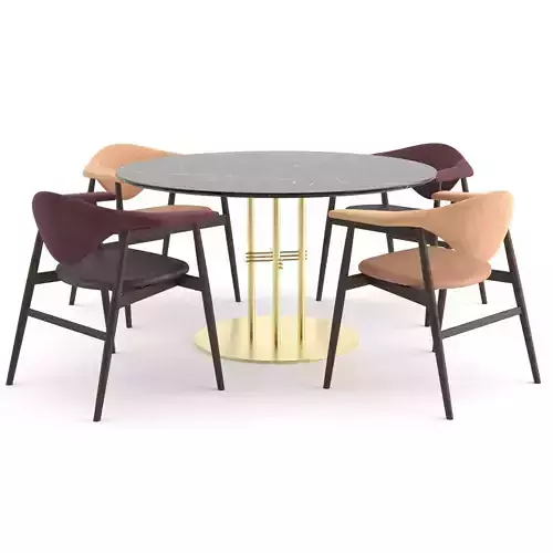 Masculo Dinning Chair and TS Table by GUBI