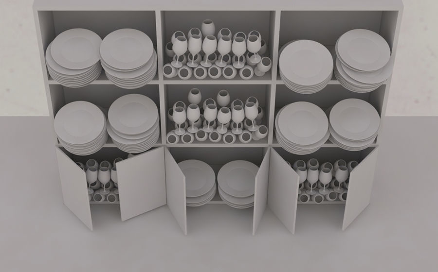 Falling cupboard vessels  - Collapse Animation 3D model_3