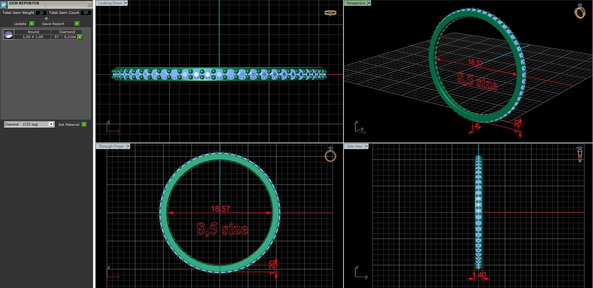 endless ring wedding line with 1 mm diamonds 8 and 5 size 3D print model_2
