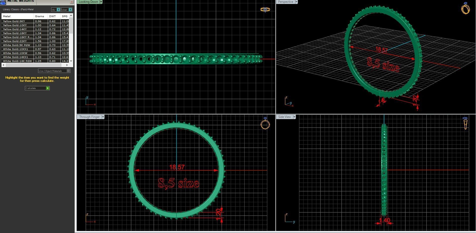 endless ring wedding line with 1 mm diamonds 8 and 5 size 3D print model_4