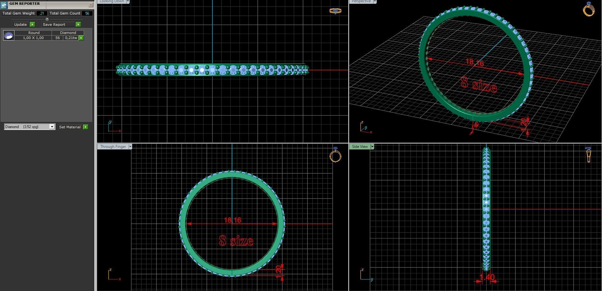 endless ring wedding line with 1 mm diamonds 8 size 3D print model_2