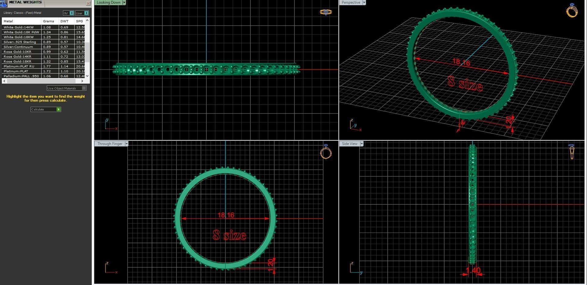 endless ring wedding line with 1 mm diamonds 8 size 3D print model_4