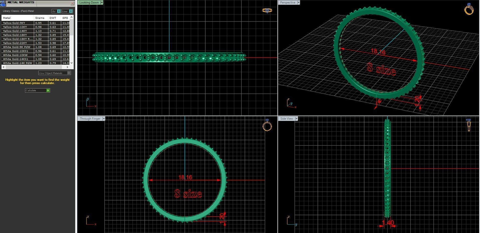 endless ring wedding line with 1 mm diamonds 8 size 3D print model_3