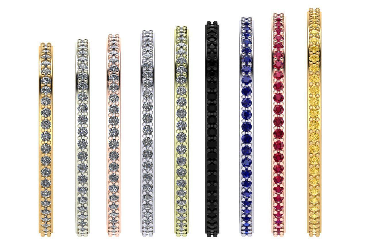 endless ring wedding line with 1 mm diamonds 7 and 5 size 3D print model_5