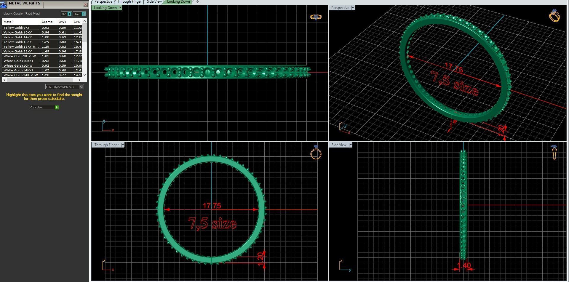 endless ring wedding line with 1 mm diamonds 7 and 5 size 3D print model_3