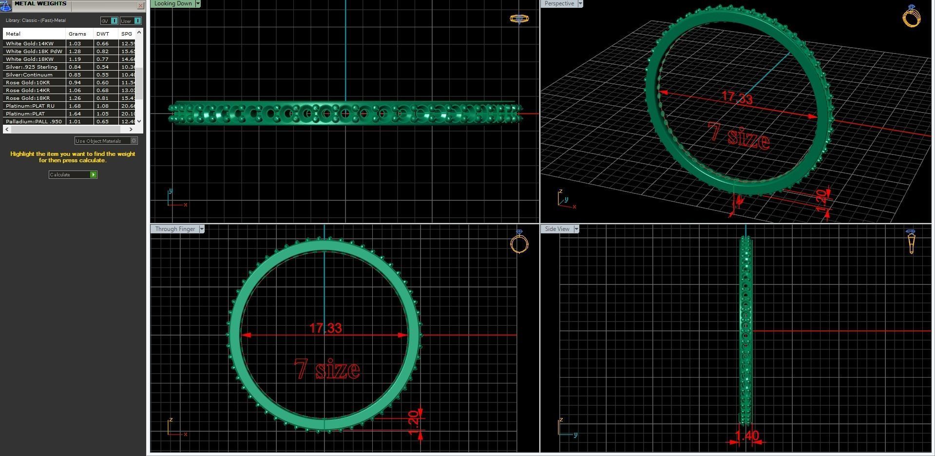 endless ring wedding line with 1 mm diamonds 7 size 3D print model_4