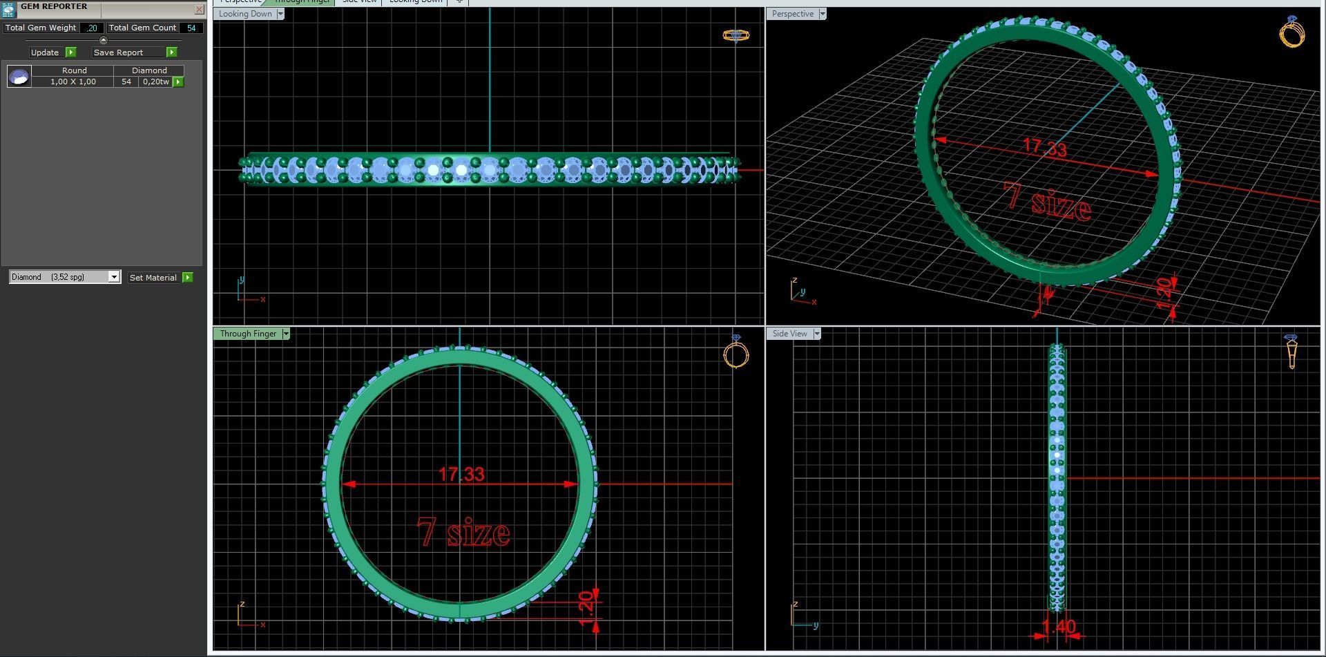 endless ring wedding line with 1 mm diamonds 7 size 3D print model_2