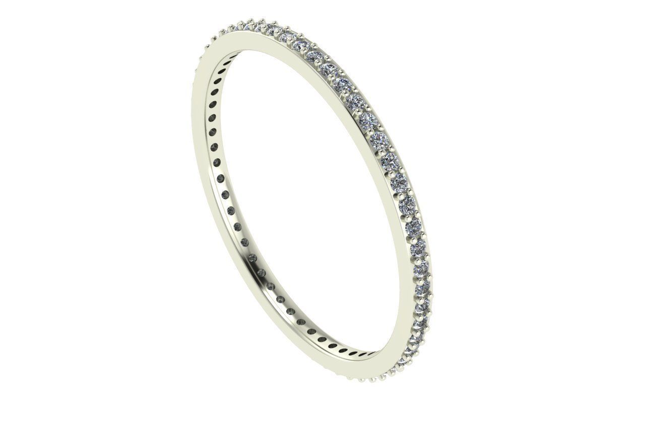 endless ring wedding line with 1 mm diamonds 7 size 3D print model_13