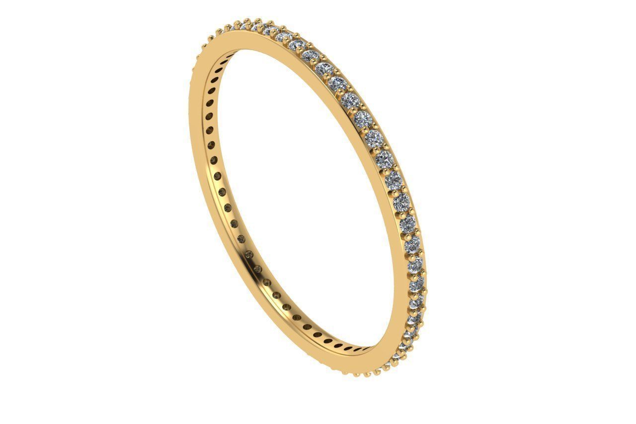 endless ring wedding line with 1 mm diamonds 7 size 3D print model_12
