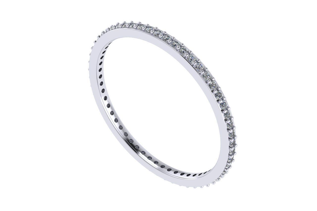 endless ring wedding line with 1 mm diamonds 7 size 3D print model_7