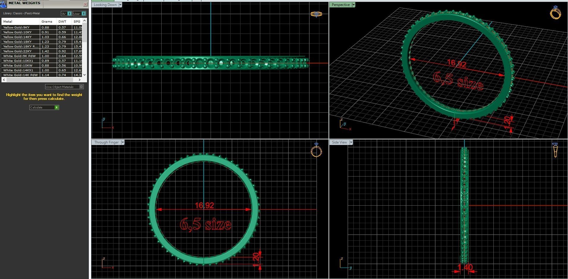 endless ring wedding line with 1 mm diamonds 6 and 5 size 3D print model_4
