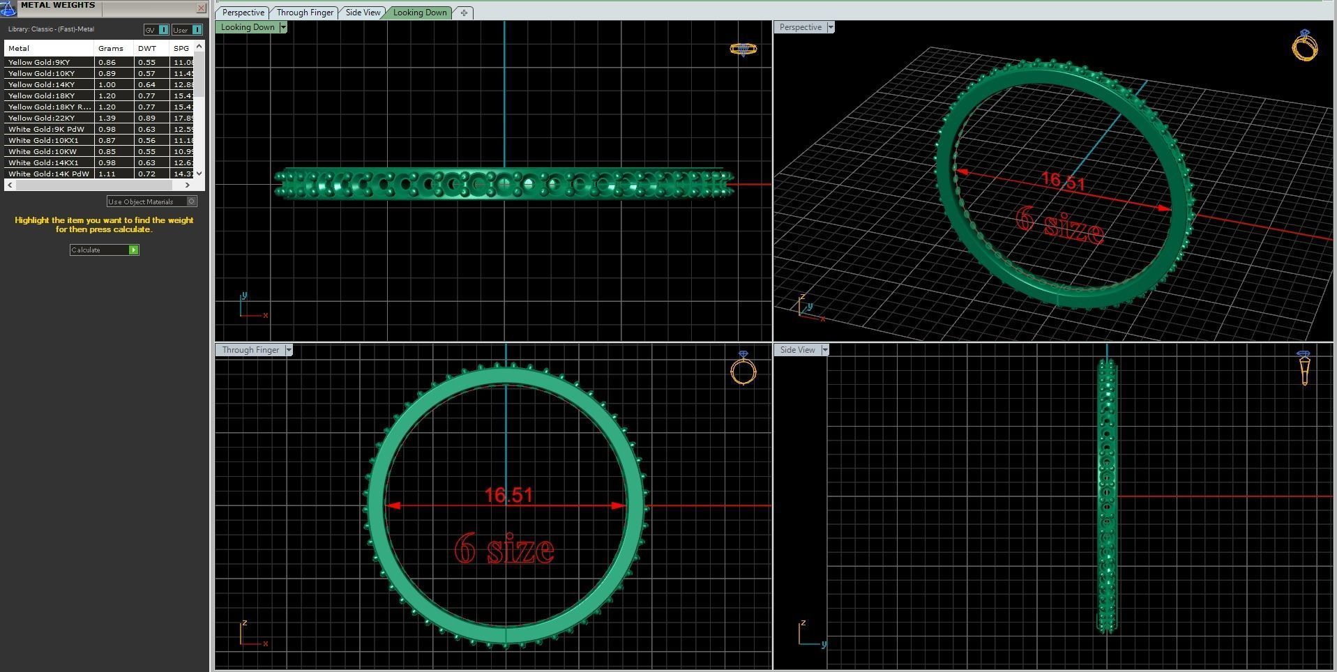 endless ring wedding line with 1 mm diamonds 6 size 3D print model_4