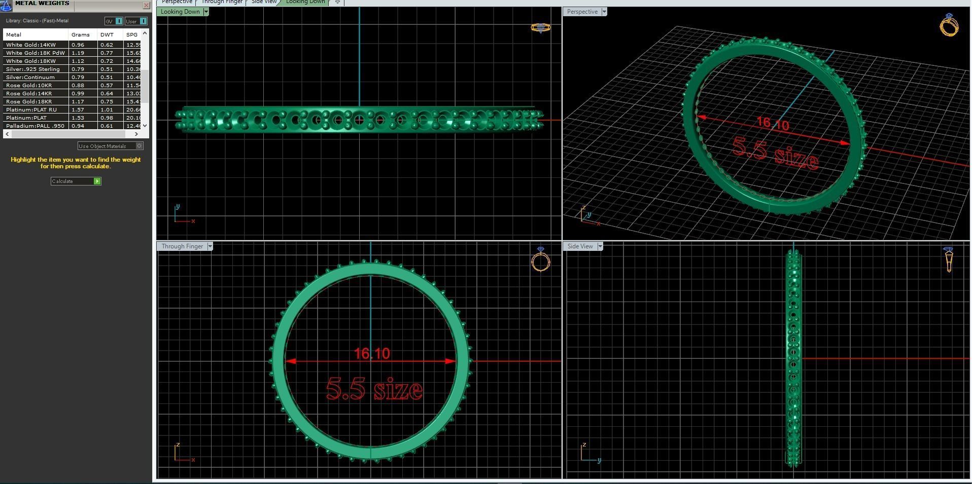 endless ring wedding line with 1 mm diamonds 5 and 5 size 3D print model_10
