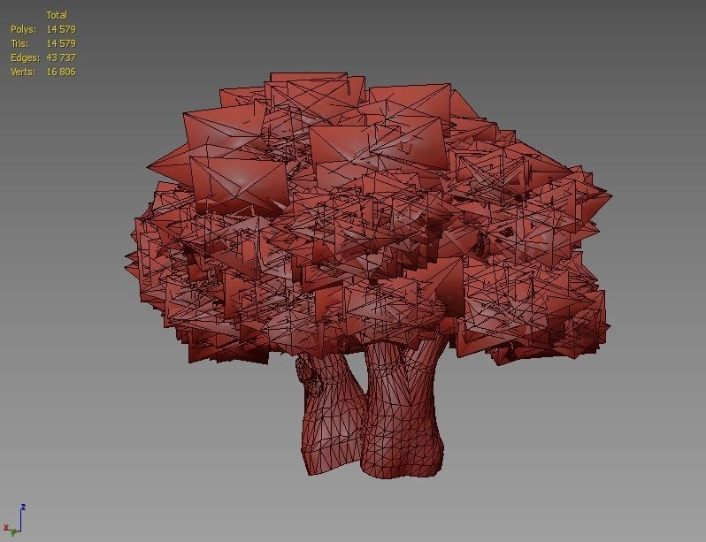 Baobab Tree Low-poly 3D model_4
