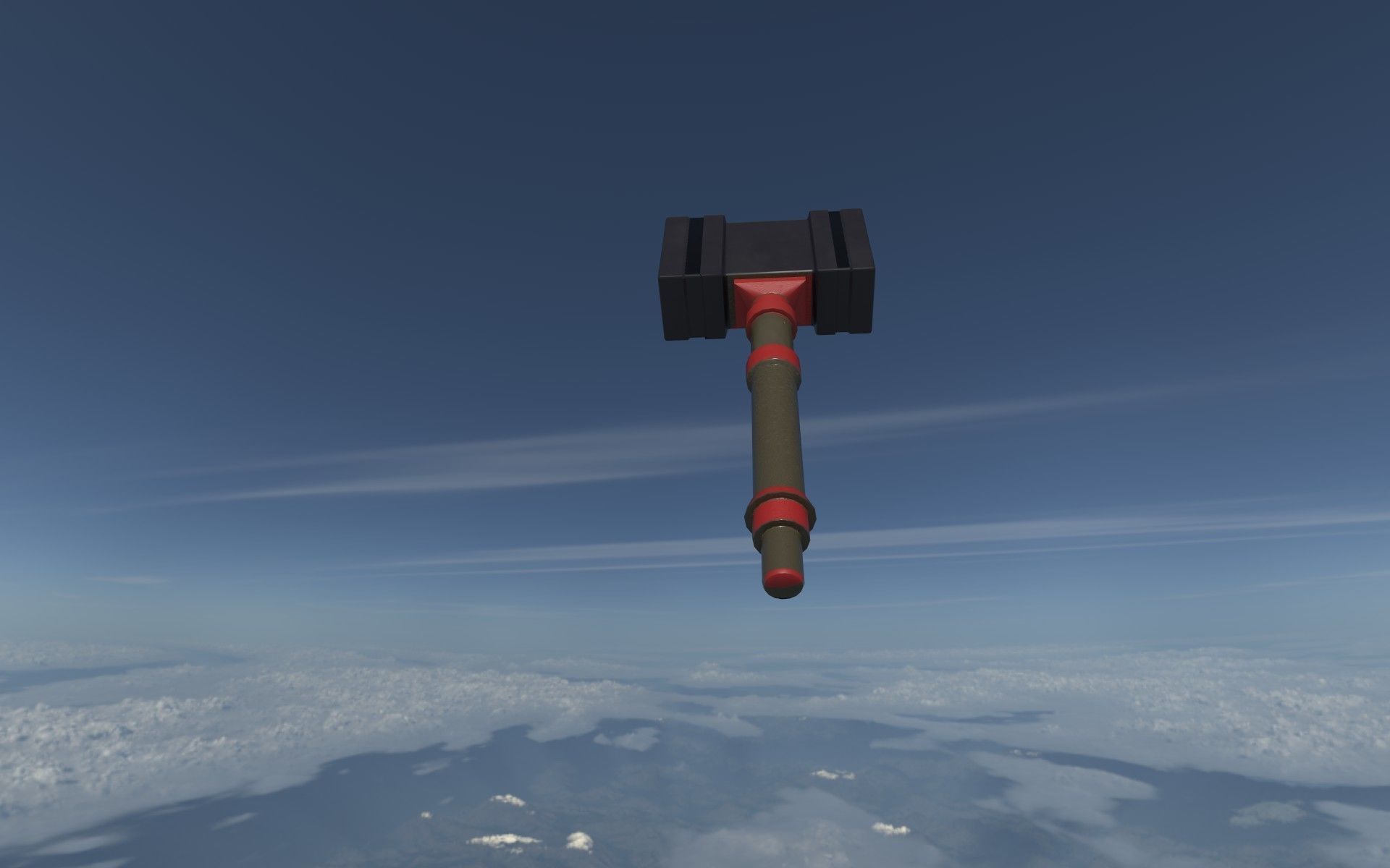 Stylistic Hammer Low-poly 3D model_6